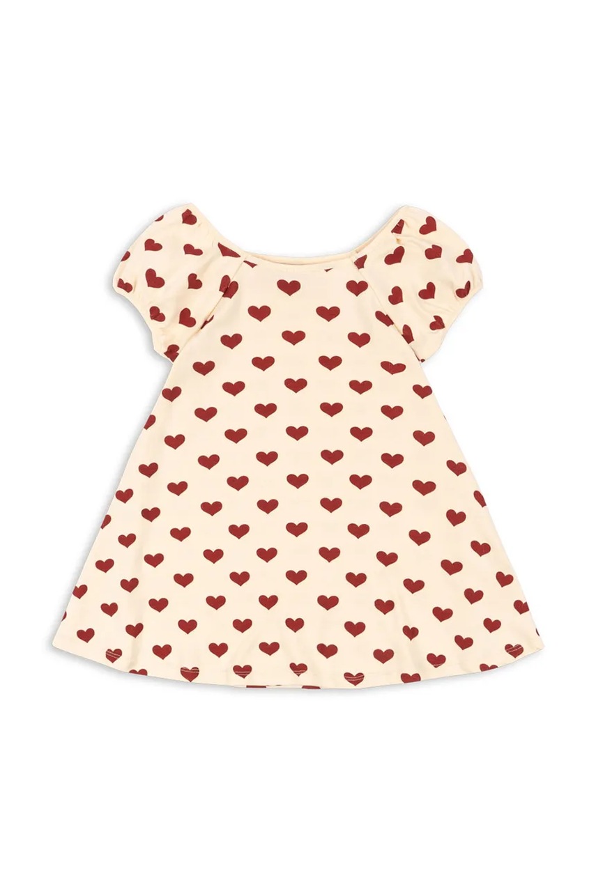 Хлопковое детское платье Konges Sløjd CLASSIC SS DRESS GOTS цвет бежевый mini расклешённое KS102546 Хлопковое детское платье Konges Sløjd CLASSIC SS DRESS GOTS цвет бежевый mini расклешённое KS102546