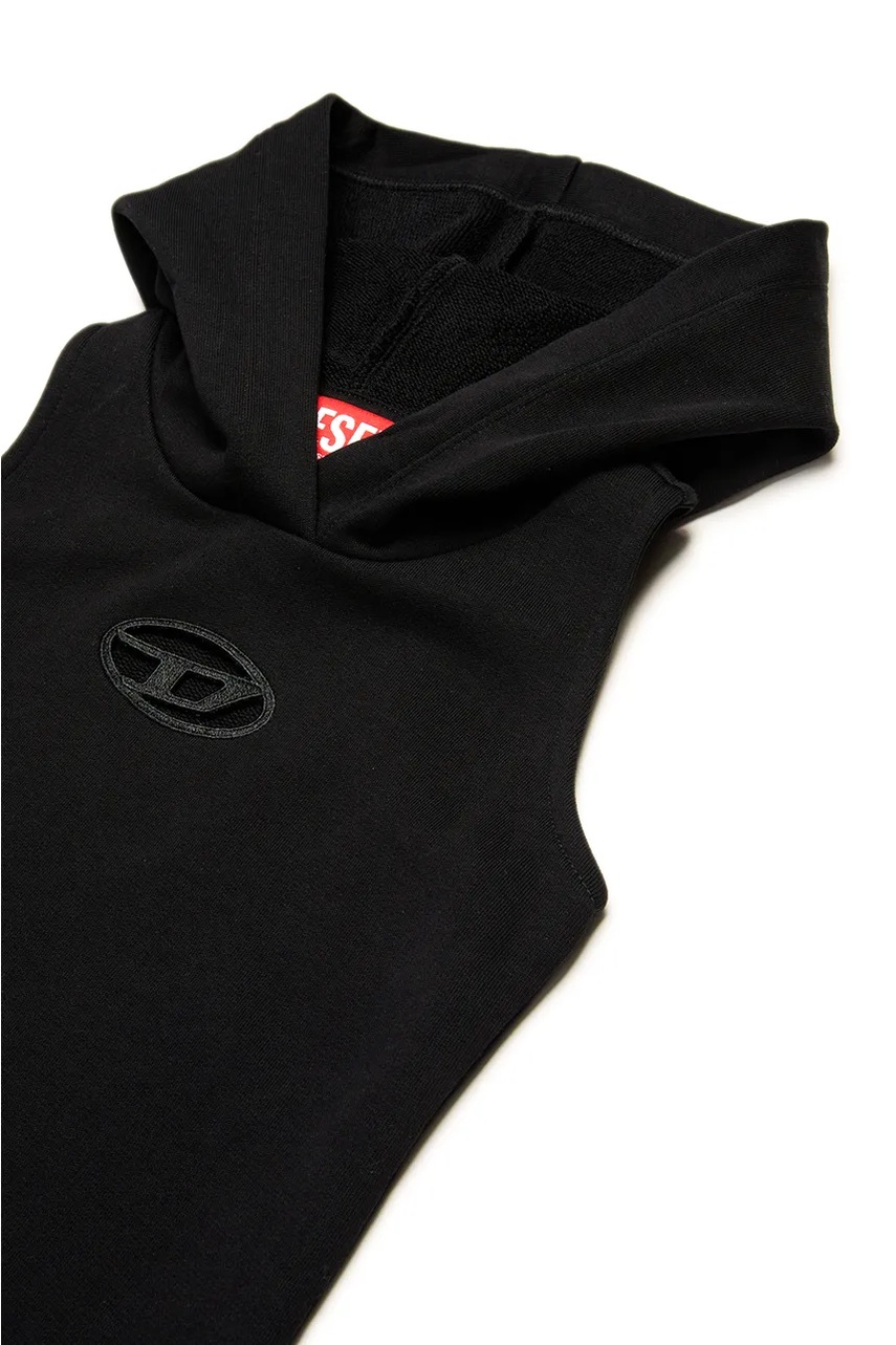 Diesel gyerek pamutruha DYTES DRESS fekete, midi, egyenes, J02203 termék 2. képe