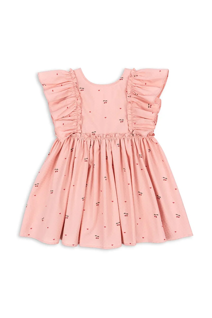 Детское платье Konges Sløjd EVIA BOW DRESS GOTS цвет розовый mini расклешённое KS103055