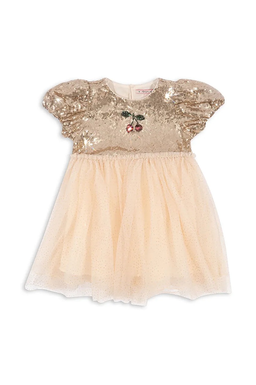 Сукня Konges Sløjd STARLA PUFF SLEEVE DRESS колір бежевий mini розкльошена KS103060