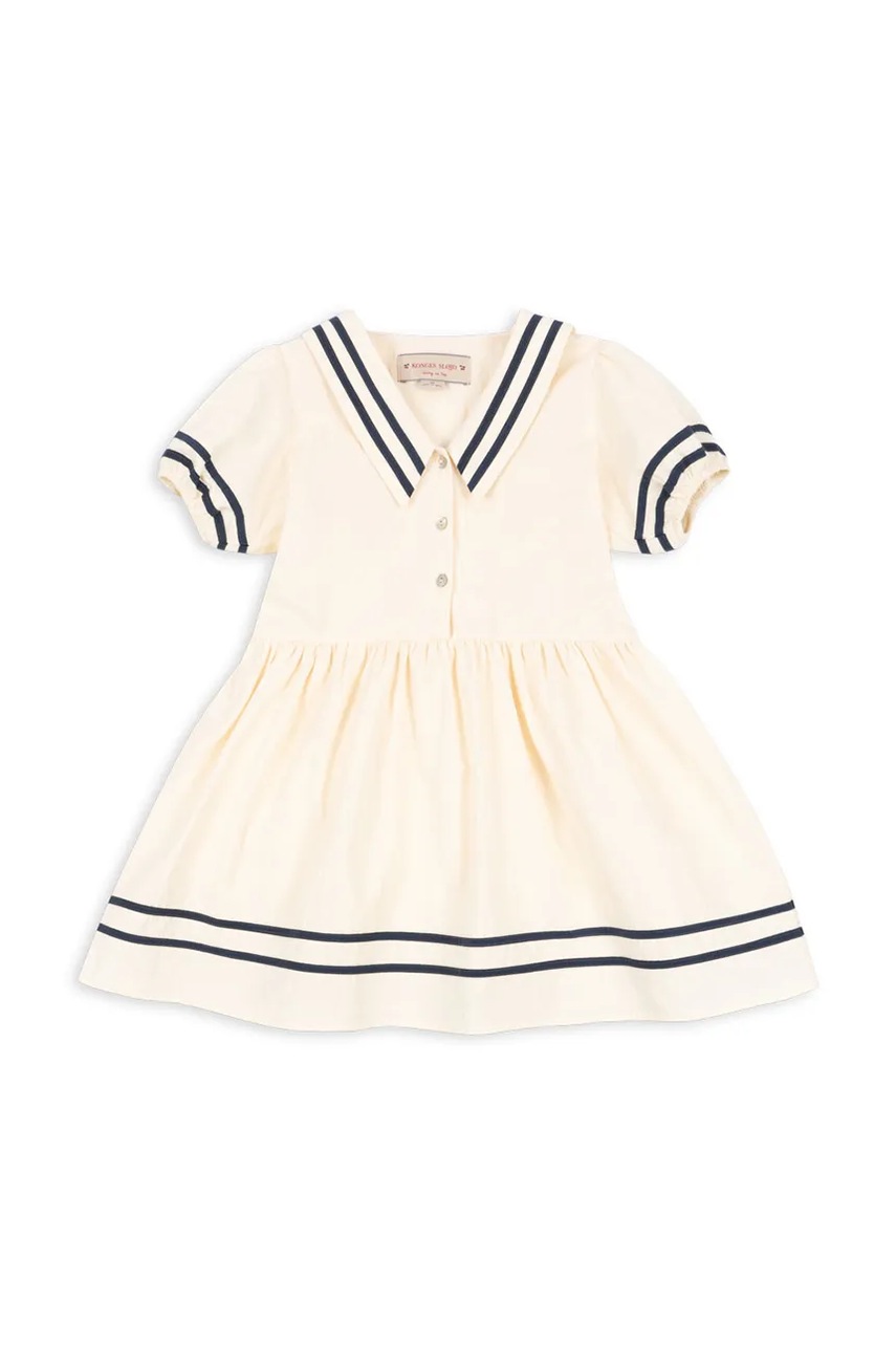 Дитяча бавовняна сукня Konges Sløjd ALLIE SAILOR DRESS GOTS колір бежевий mini розкльошена KS103177