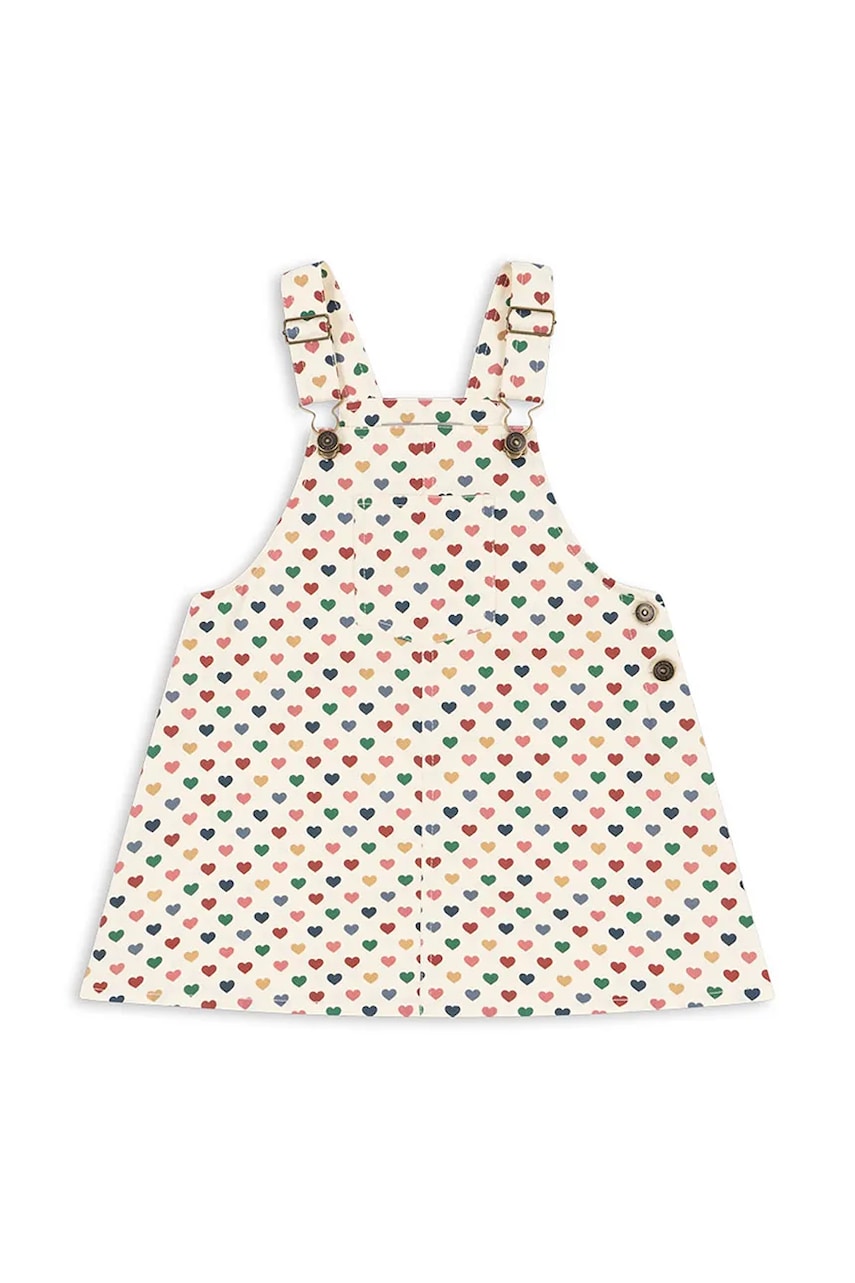 Konges Sløjd rochie FRANKIE OVERALL DRESS GOTS culoarea bej, maxi, evazati, KS103181