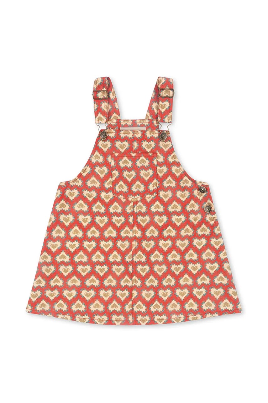 Платье Konges Sløjd FRANKIE OVERALL DRESS GOTS цвет красный maxi расклешённое KS103181 Платье Konges Sløjd FRANKIE OVERALL DRESS GOTS цвет красный maxi расклешённое KS103181