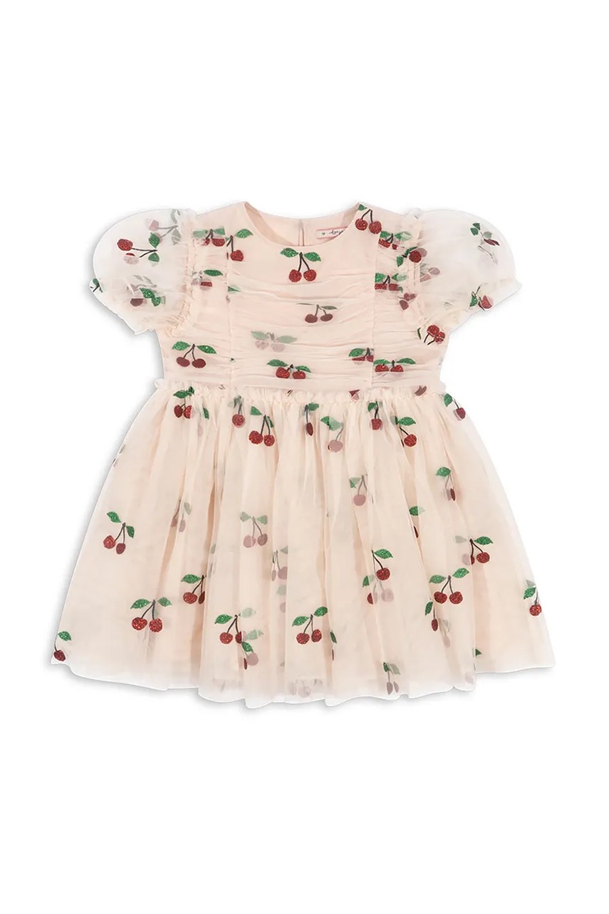 Платье Konges Sløjd TULLIE DRESS цвет бежевый mini расклешённое KS103185
