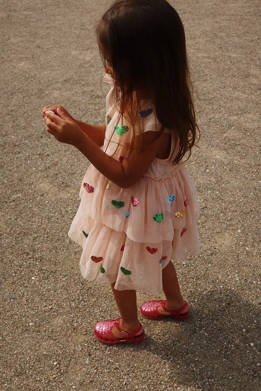 Konges Sløjd rochie YVONNE FAIRY DRESS culoarea portocaliu, mini, evazați, KS103058