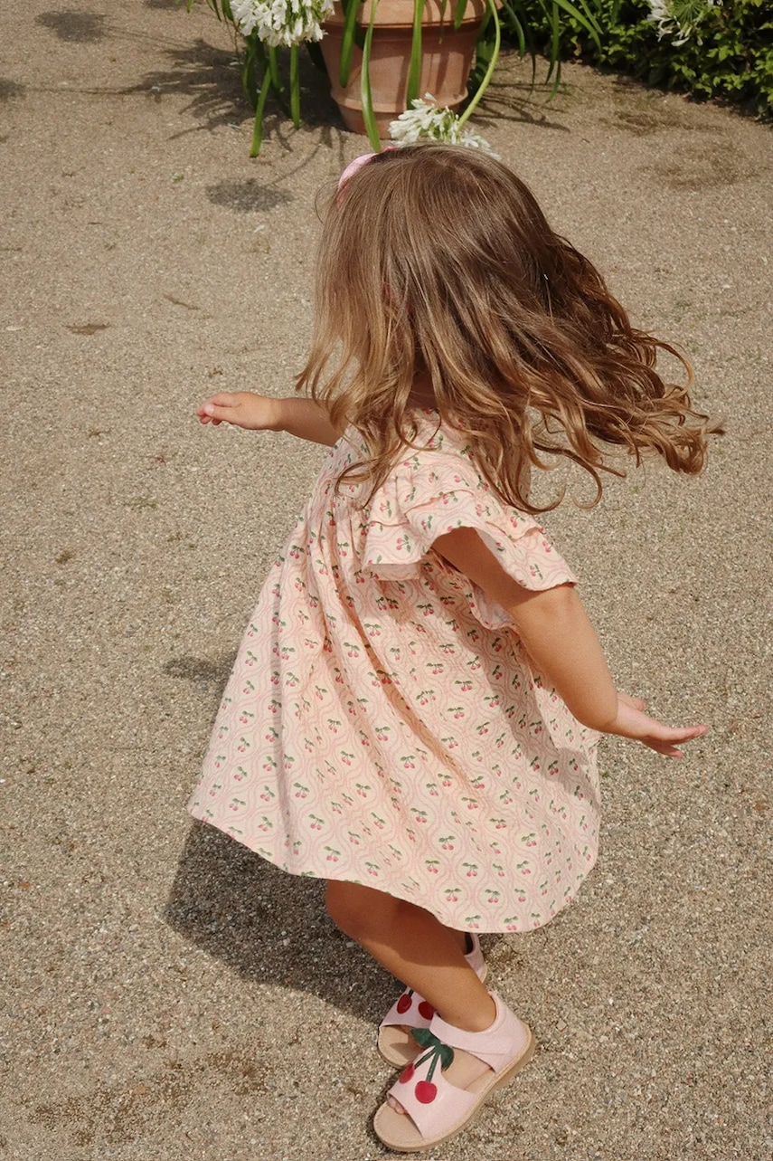 Konges Sløjd rochie COCO DRESS GOTS culoarea portocaliu, mini, evazați, KS103059