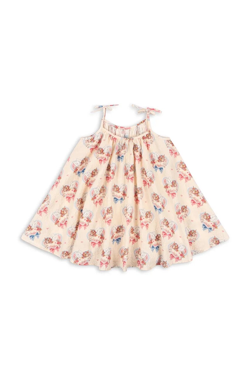 Levně Šaty Konges Sløjd VIVIAN STRAP DRESS GOTS béžová barva, mini, KS103061
