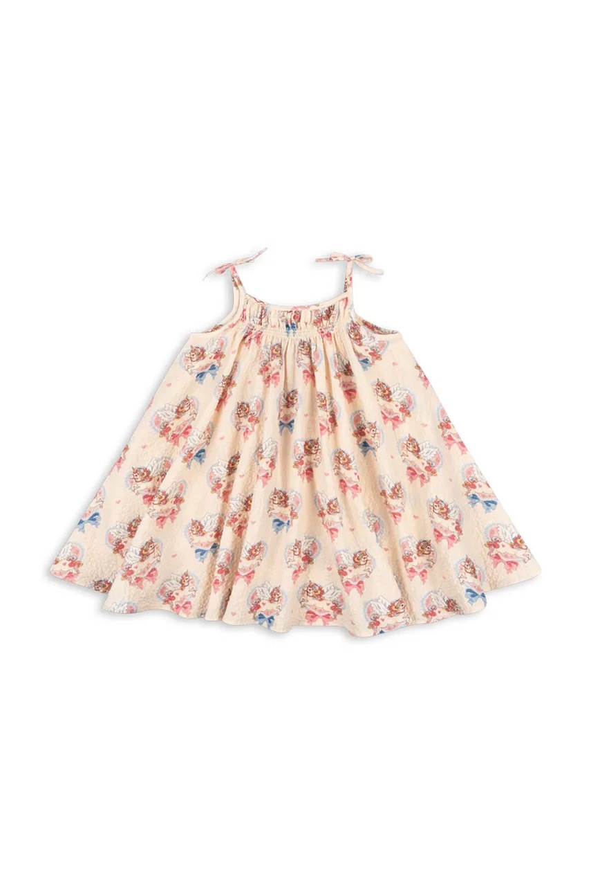 Платье Konges Sløjd VIVIAN STRAP DRESS GOTS цвет бежевый mini расклешённое KS103061 Платье Konges Sløjd VIVIAN STRAP DRESS GOTS цвет бежевый mini расклешённое KS103061