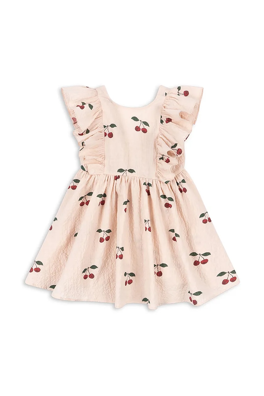Konges Sløjd rochie ELIN DRESS GOTS culoarea bej, mini, evazați, KS103169