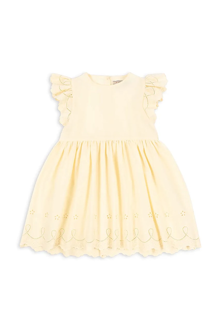 Konges Sløjd rochie POSEY DRESS culoarea galben, mini, evazați, KS103192