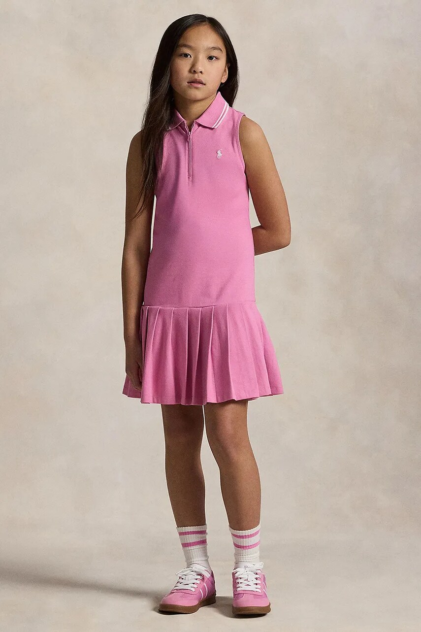 Levně Dívčí šaty Polo Ralph Lauren růžová barva, mini, 313965016001