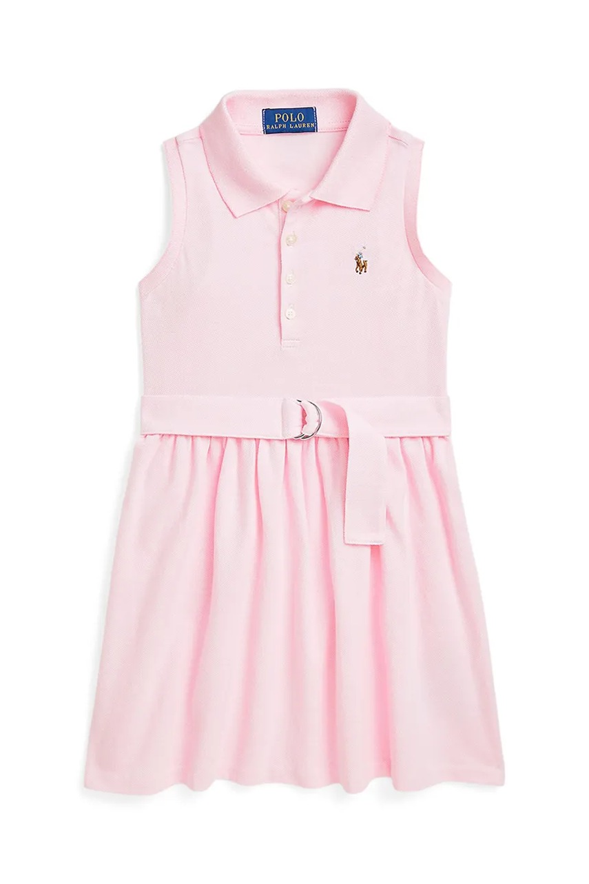 Levně Dětské bavlněné šaty Polo Ralph Lauren fialová barva, mini, 312966714004