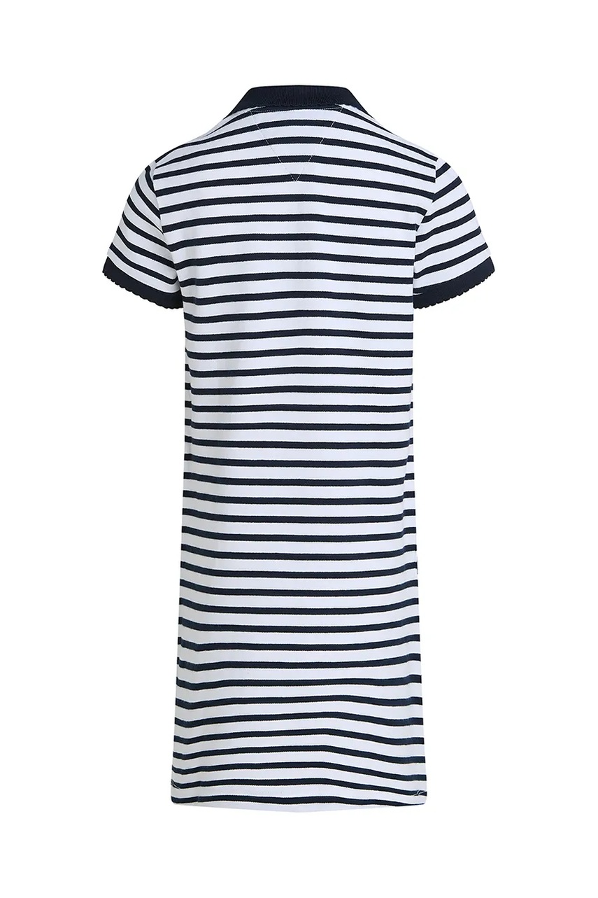 Хлопковое детское платье Tommy Hilfiger цвет синий mini прямое KG0KG08700