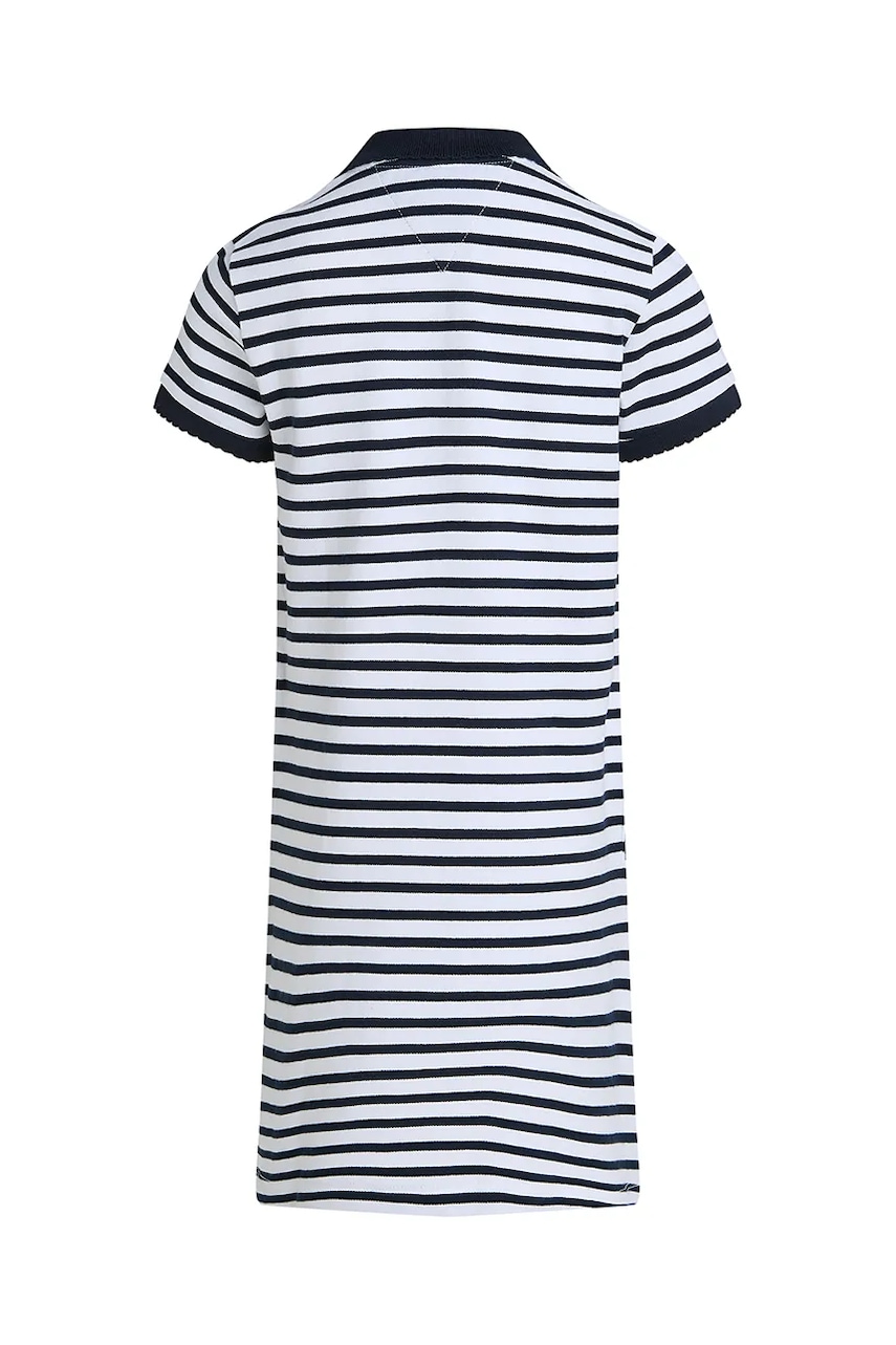Хлопковое детское платье Tommy Hilfiger цвет синий mini прямое KG0KG08700 Хлопковое детское платье Tommy Hilfiger цвет синий mini прямое KG0KG08700