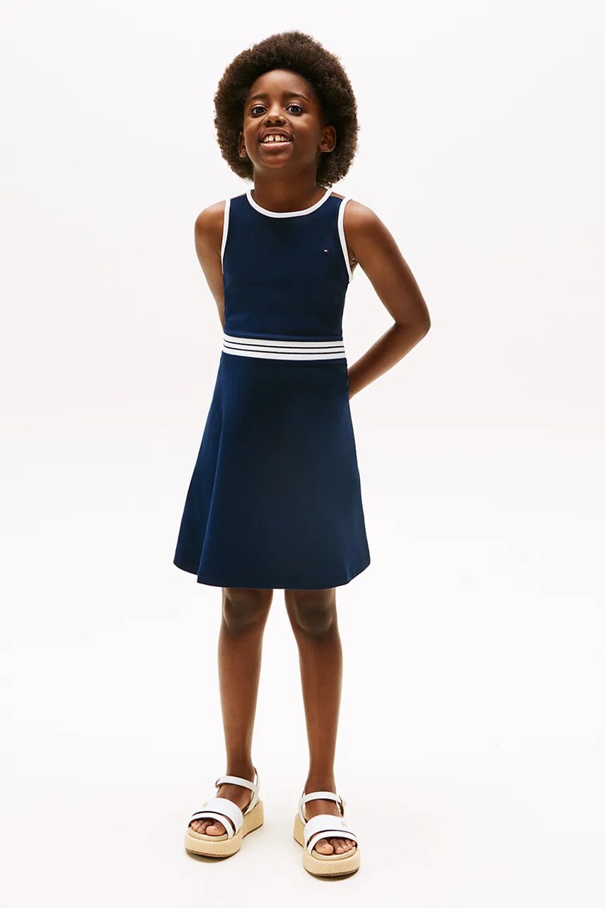 Levně Dívčí šaty Tommy Hilfiger tmavomodrá barva, mini, KG0KG08483