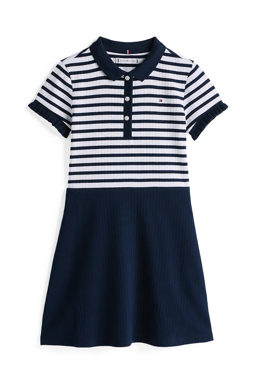 Детское платье Tommy Hilfiger цвет синий mini расклешённое KG0KG08484
