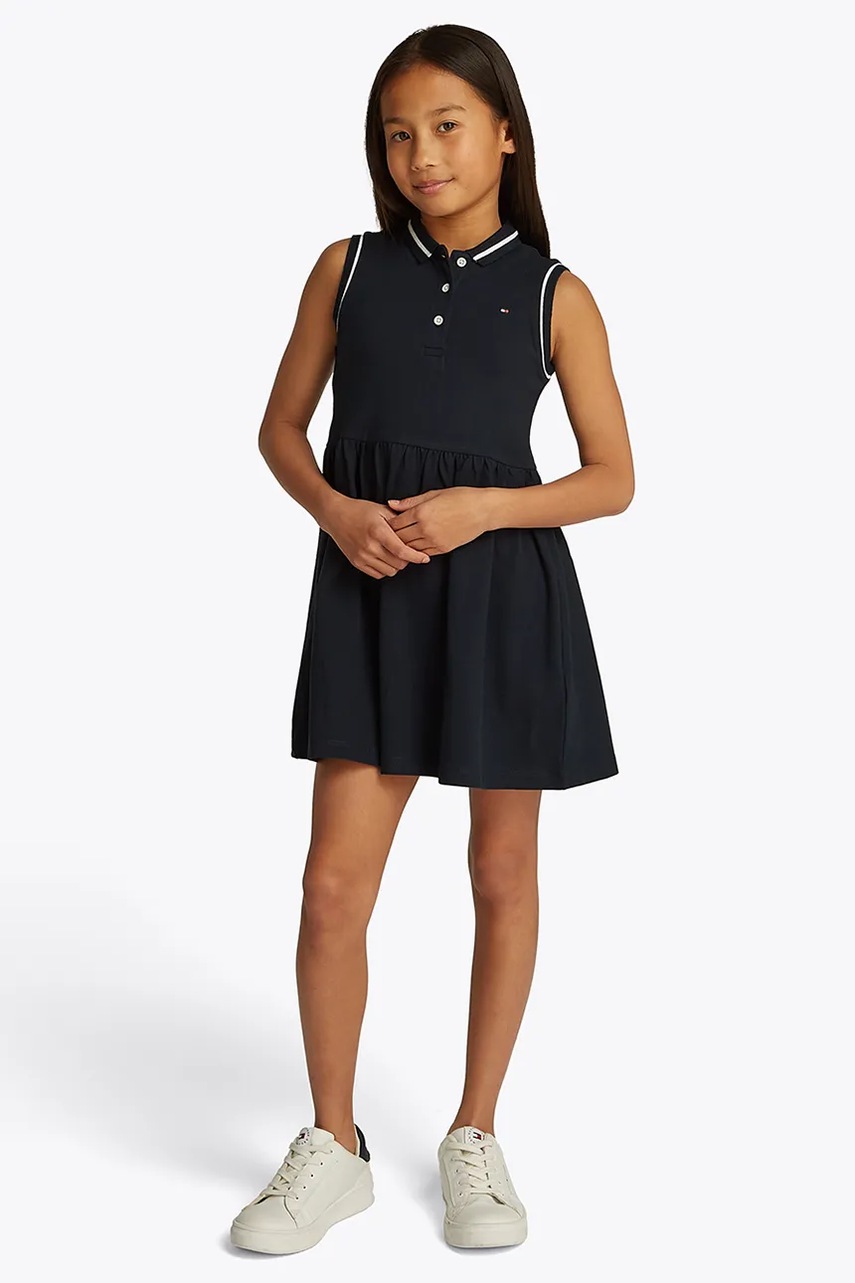 

Детска рокля Tommy Hilfiger в тъмносиньо къса разкроена KG0KG08486, Тъмносин