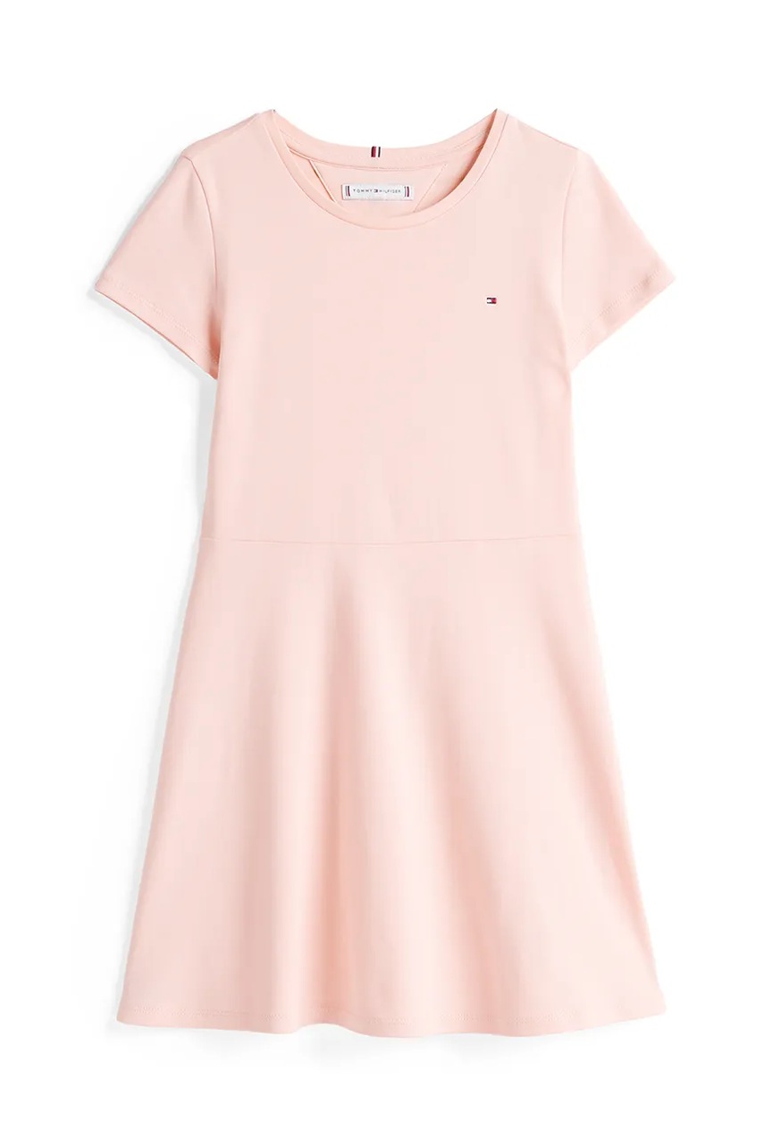 Хлопковое детское платье Tommy Hilfiger цвет оранжевый mini прямое KG0KG08487