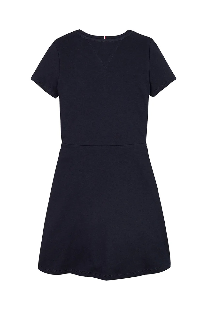 Хлопковое детское платье Tommy Hilfiger цвет синий mini прямое KG0KG08487
