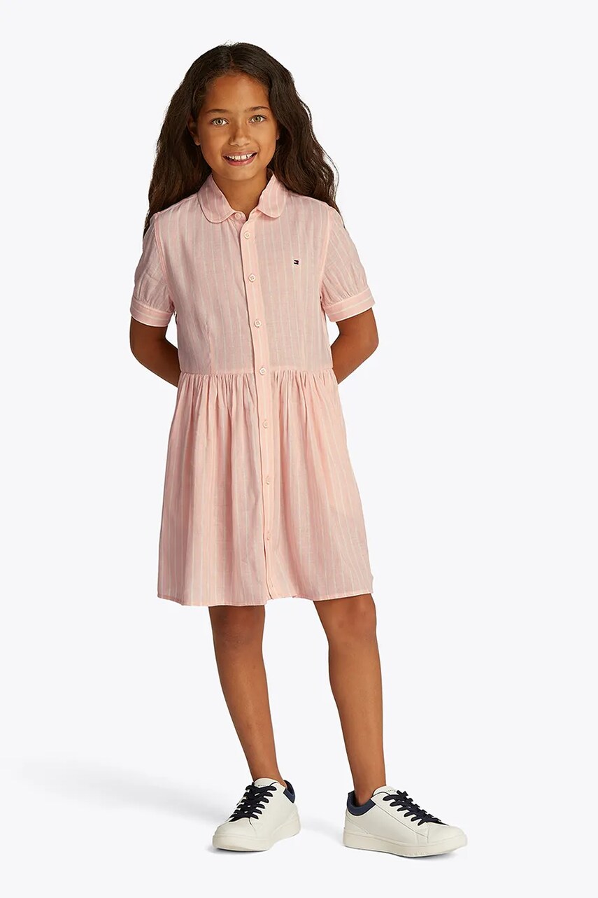 Levně Dívčí šaty Tommy Hilfiger oranžová barva, mini, KG0KG08579