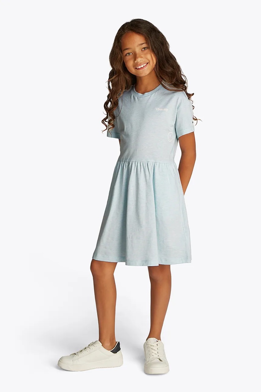 Levně Dívčí šaty Tommy Hilfiger modrá barva, mini, KG0KG08591