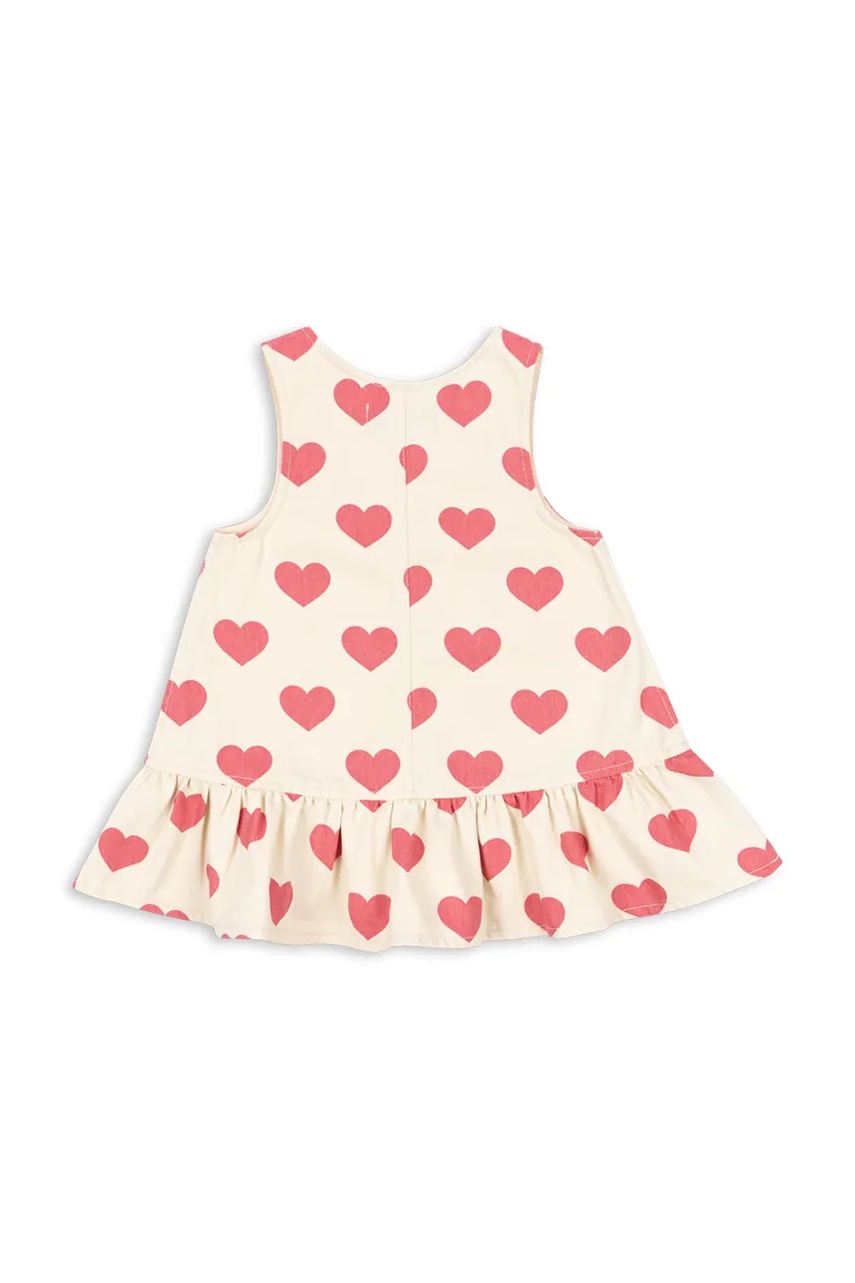 Хлопковое детское платье Konges Sløjd MAGOT DRESS GOTS цвет бежевый mini расклешённое KS103365 Хлопковое детское платье Konges Sløjd MAGOT DRESS GOTS цвет бежевый mini расклешённое KS103365