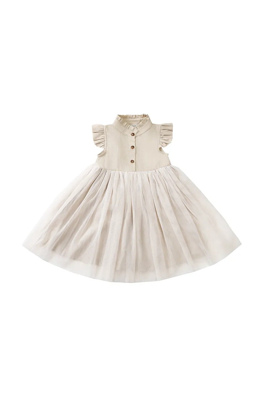 Детское платье Donsje Fleurance Dress цвет бежевый mini расклешённое 4062900