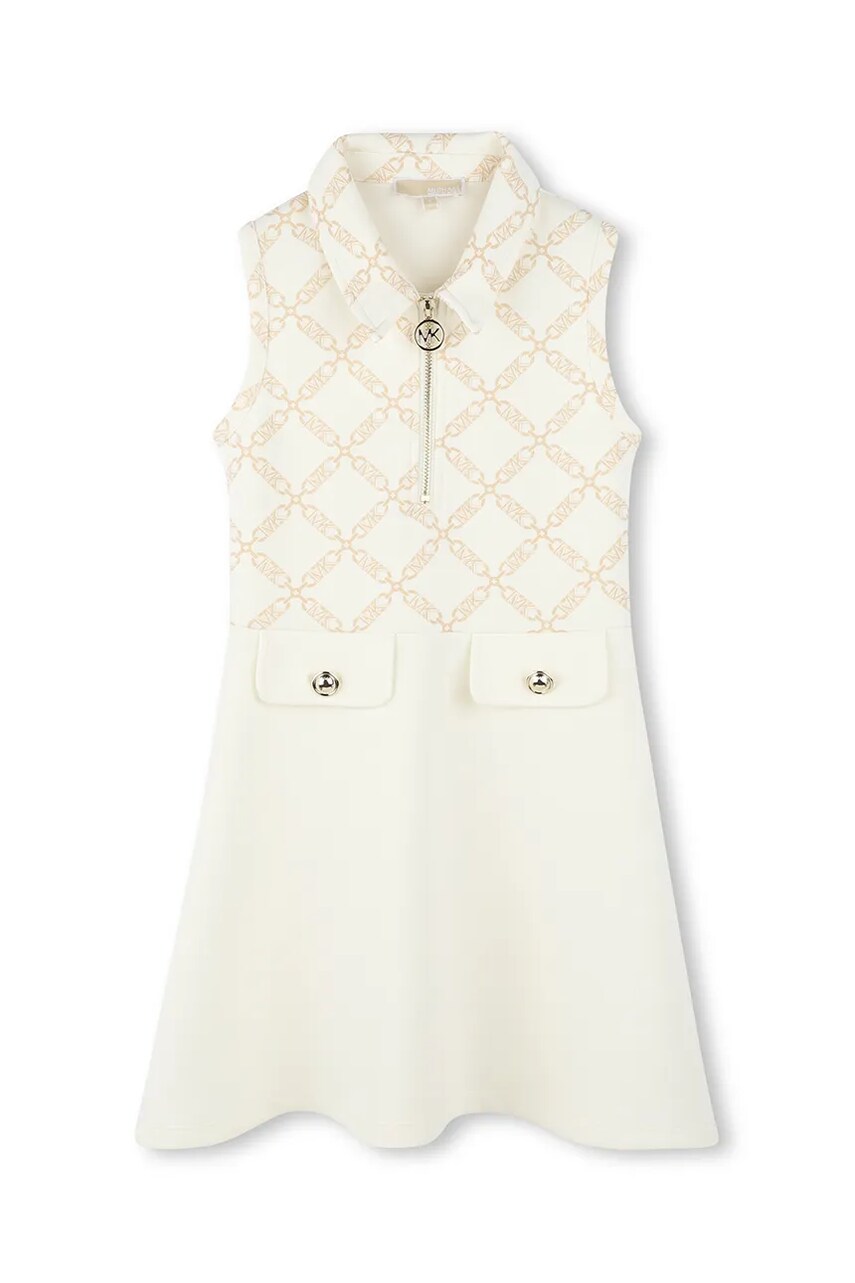 Michael Kors rochie fete culoarea bej, mini, evazati, R30300