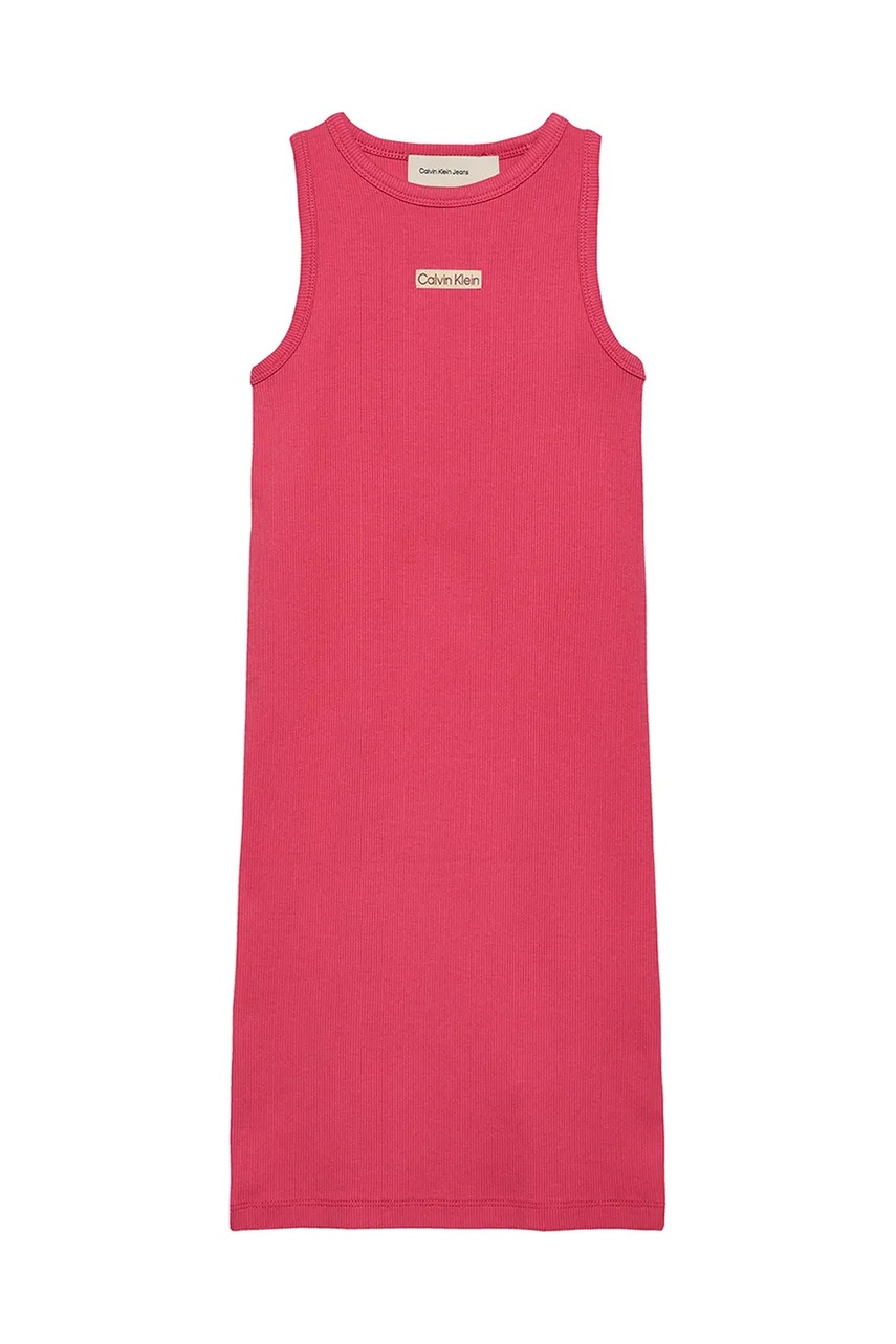 Детское платье Calvin Klein Jeans цвет розовый midi прямое IG0IG02906