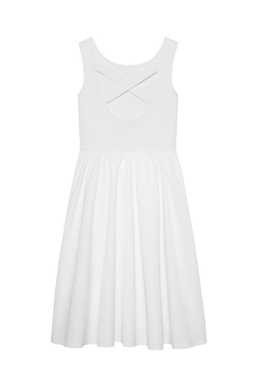 Дитяча сукня Calvin Klein Jeans колір білий midi пряма IG0IG02908