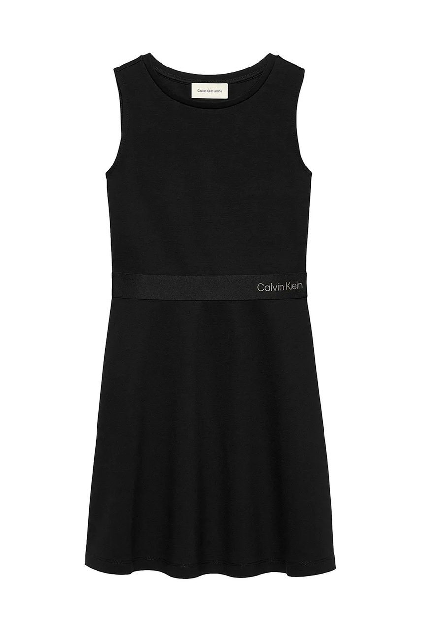 

Детска рокля Calvin Klein Jeans в черно къса разкроена IG0IG02910, Черен
