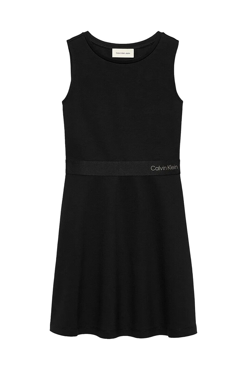 Levně Dívčí šaty Calvin Klein Jeans černá barva, mini, IG0IG02910