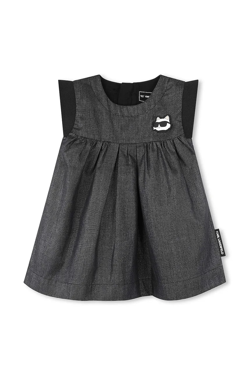 Karl Lagerfeld rochie bebe culoarea negru, mini, evazati, Z30514 Karl Lagerfeld rochie bebe culoarea negru, mini, evazati, Z30514