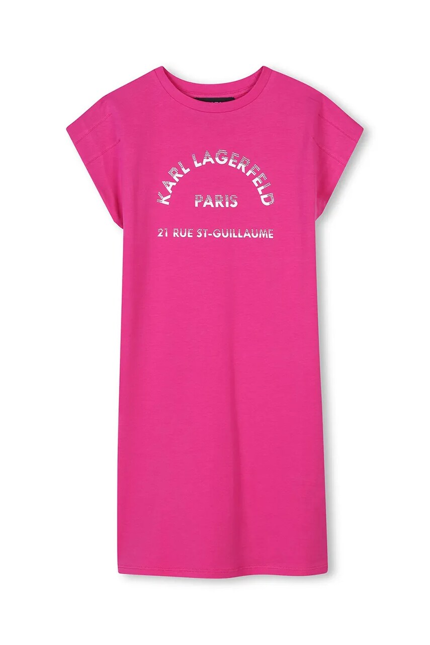 Karl Lagerfeld rochie fete culoarea roz, mini, dreaptă, Z30456