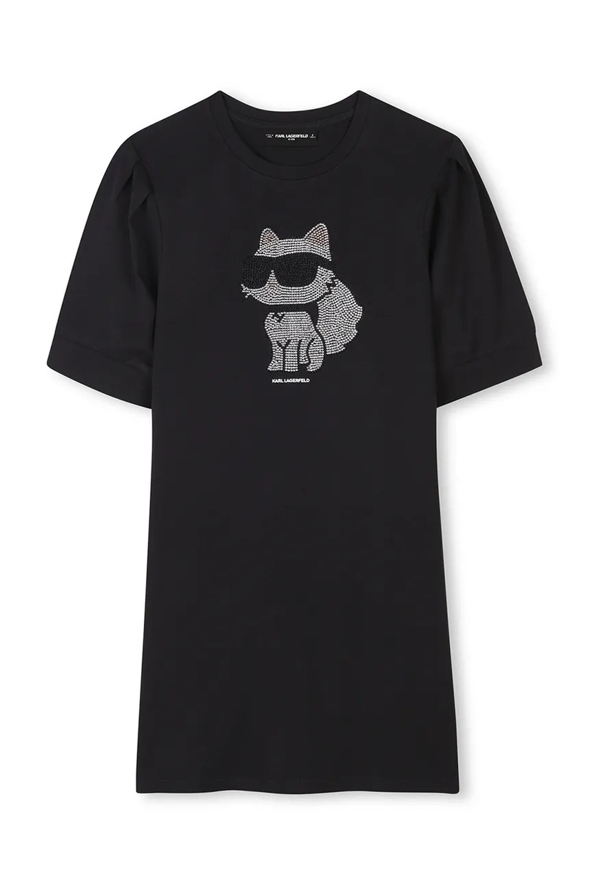 Karl Lagerfeld rochie fete culoarea negru, mini, dreaptă, Z30458
