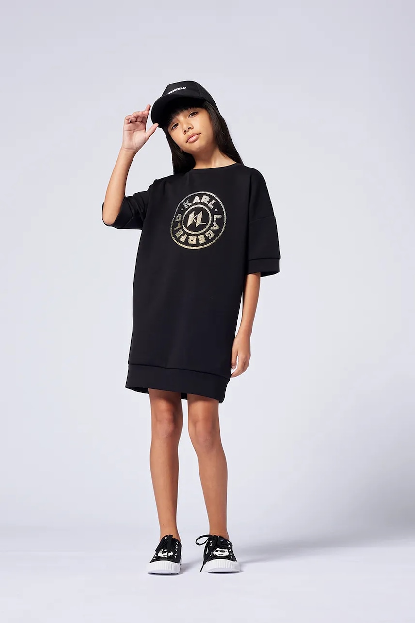 Karl Lagerfeld rochie fete culoarea negru, mini, oversize, Z30464