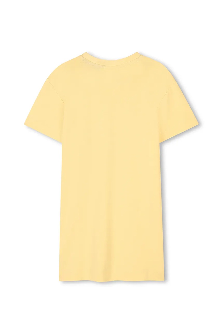 Хлопковое детское платье HUGO цвет жёлтый mini прямое G00410