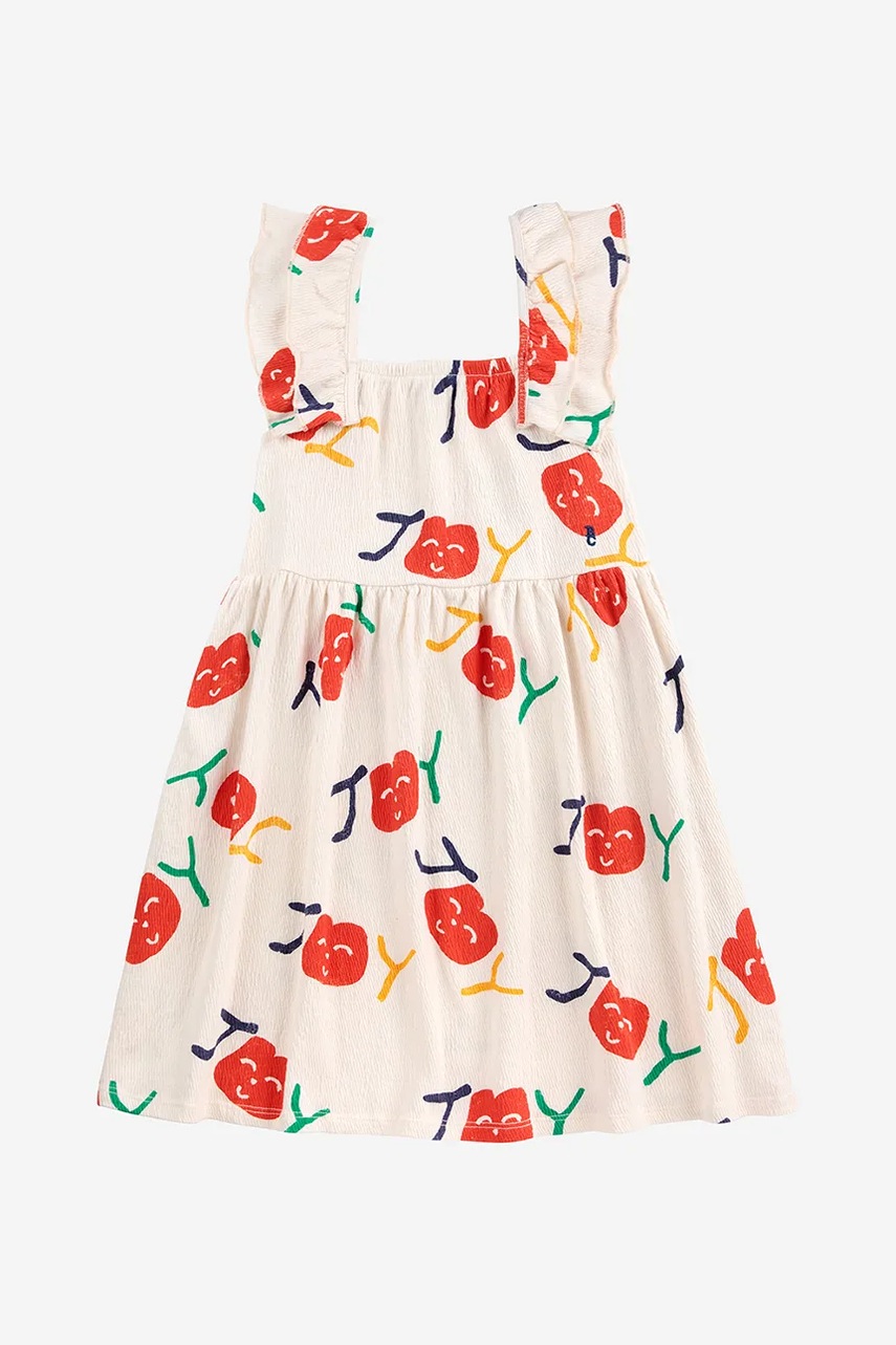 Детское платье Bobo Choses Smiling цвет белый mini расклешённое 125AC138