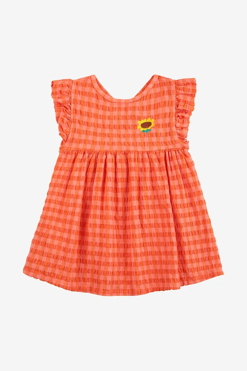 Bobo Choses rochie bebe culoarea portocaliu, mini, evazati, 125AB080 Bobo Choses rochie bebe culoarea portocaliu, mini, evazati, 125AB080