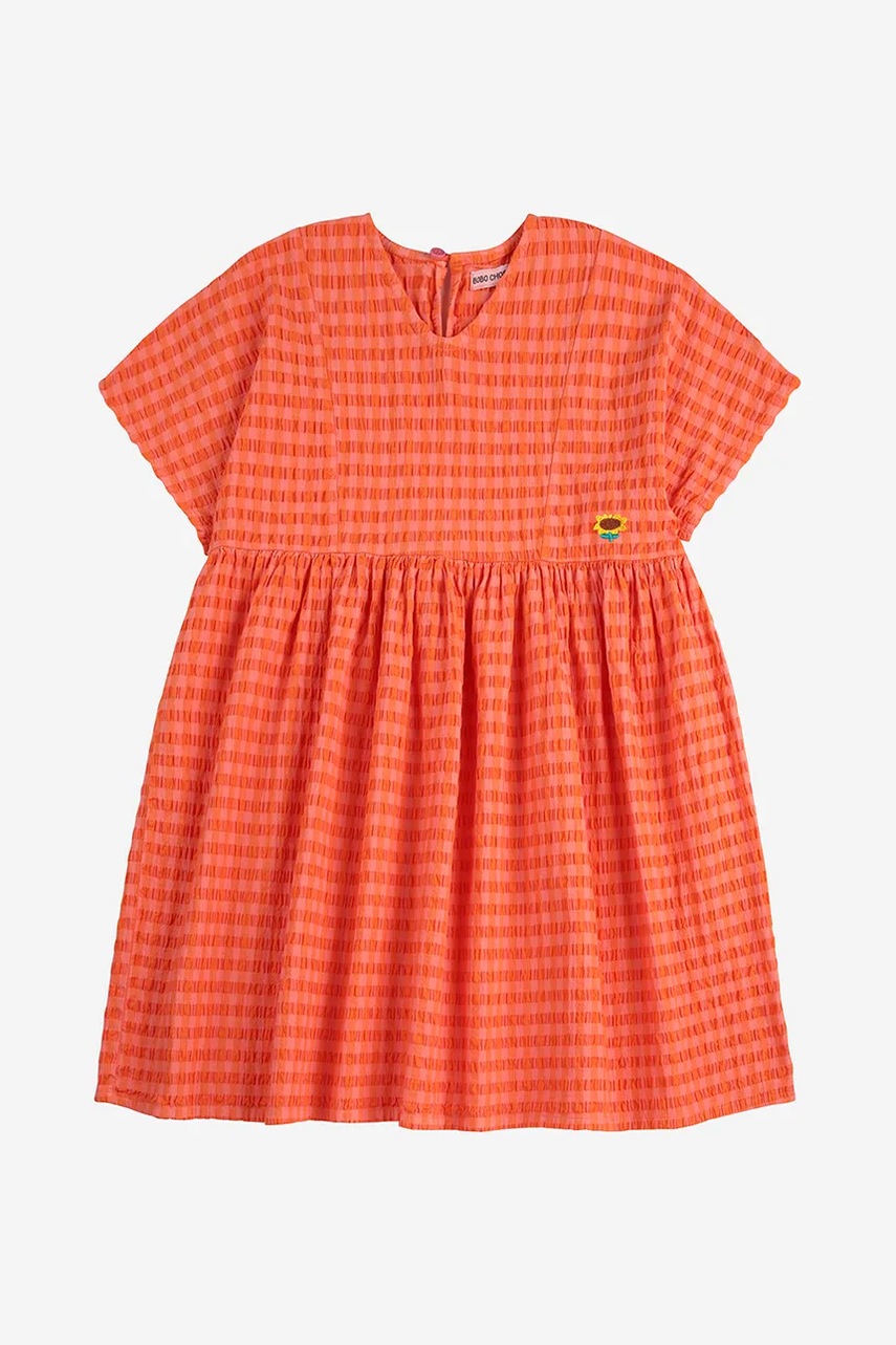 Детское платье Bobo Choses цвет оранжевый mini расклешённое 125AC091
