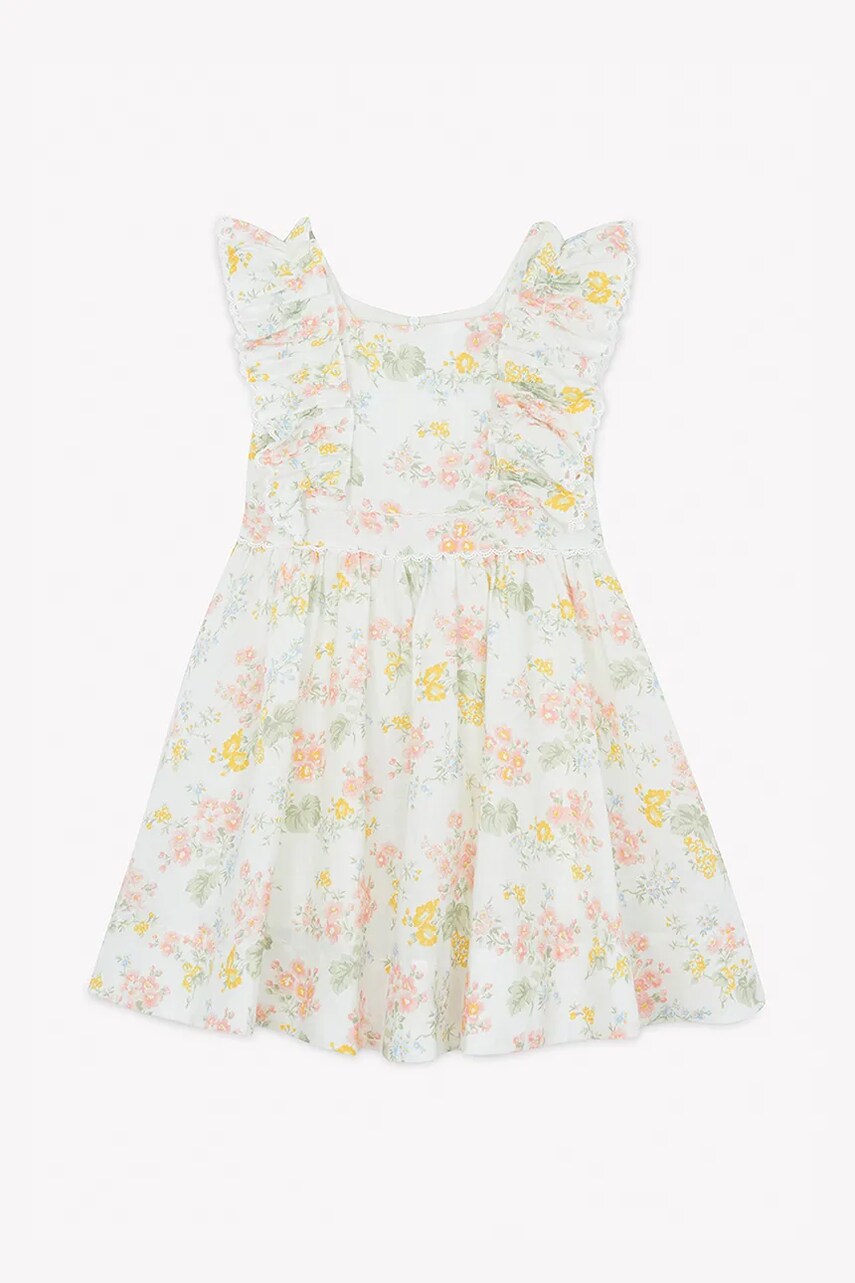 Tartine et Chocolat rochie din in pentru copii culoarea portocaliu, mini, evazati, CA30072