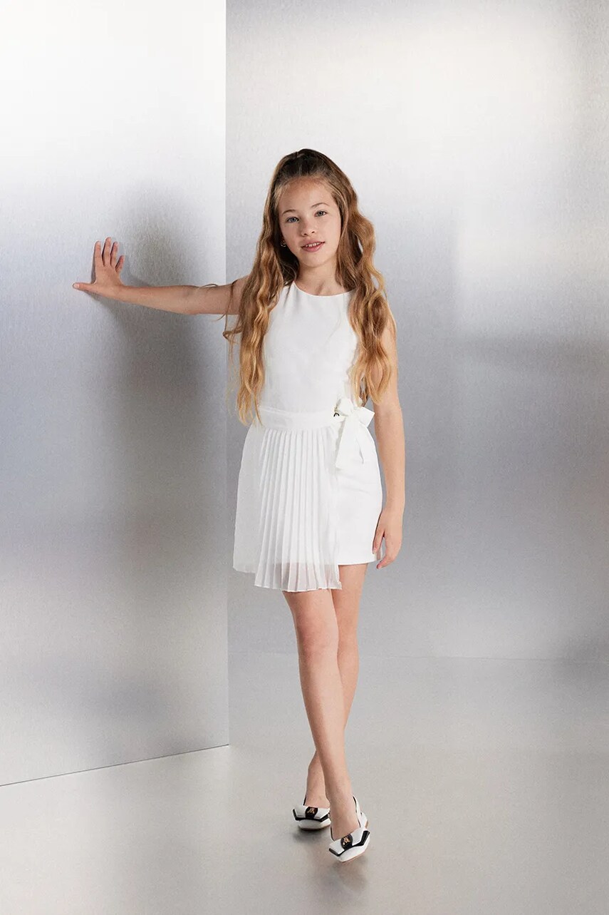 Levně Dívčí šaty Patrizia Pepe W146 bílá barva, mini, 7A0539