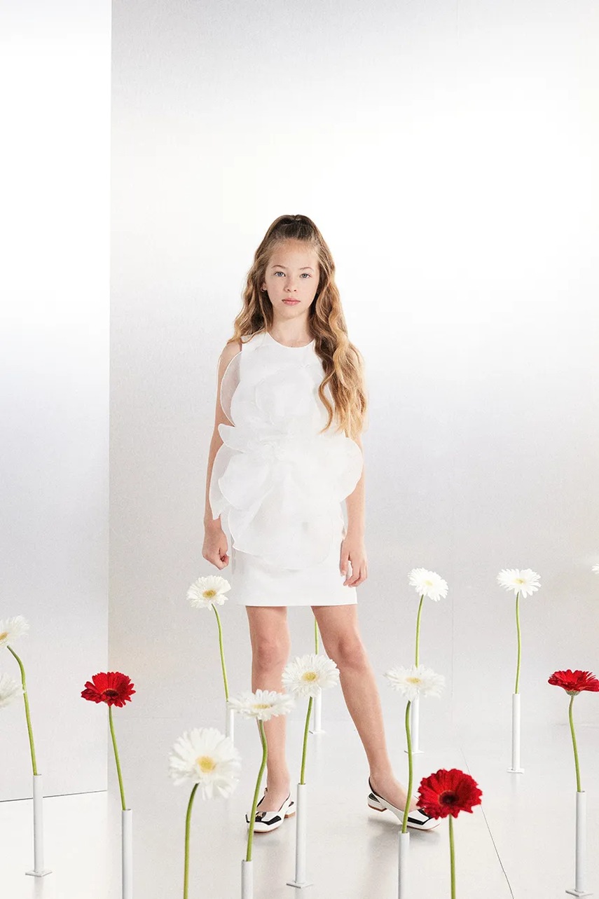Дитяча сукня Patrizia Pepe W146 колір білий mini пряма 7A0542