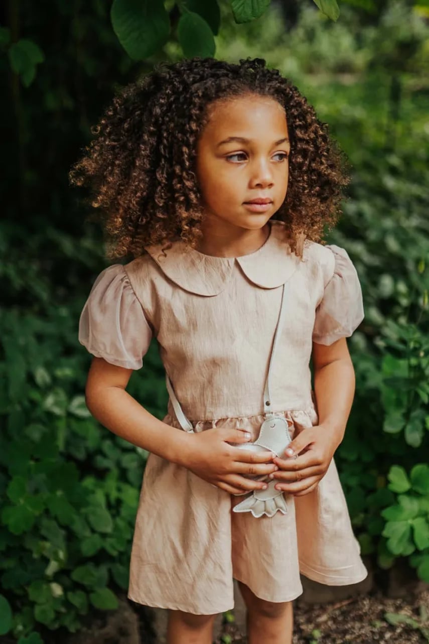 Donsje rochie bebe Tulie Dress culoarea portocaliu, mini, evazati, 4098300 Donsje rochie bebe Tulie Dress culoarea portocaliu, mini, evazati, 4098300