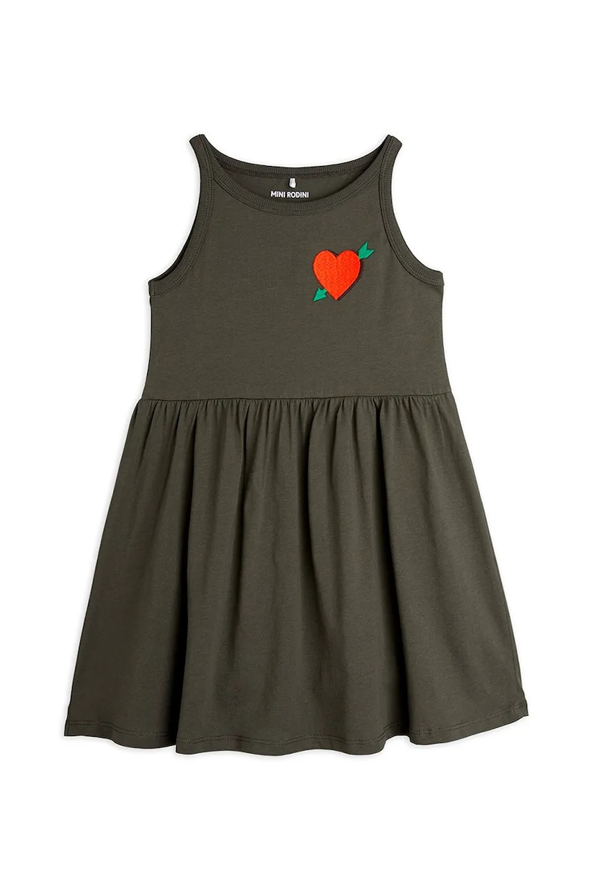 Хлопковое детское платье Mini Rodini Arrowed heart цвет чёрный mini расклешённое 2525010799 в Хмельницком Хлопковое детское платье Mini Rodini Arrowed heart цвет чёрный mini расклешённое 2525010799 в Хмельницком