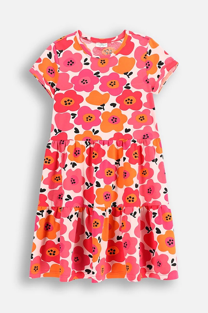 Coccodrillo rochie fete culoarea roz, mini, dreaptă, EVERYDAY GIRL