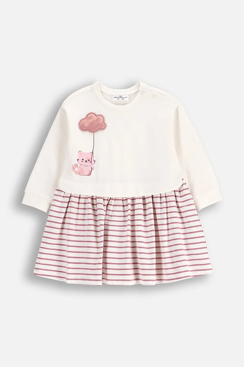 Coccodrillo rochie bebe culoarea bej, mini, evazati, DREAM DIARIES GIRL NEWBORN Coccodrillo rochie bebe culoarea bej, mini, evazati, DREAM DIARIES GIRL NEWBORN