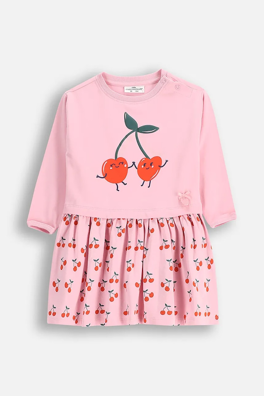 Coccodrillo rochie bebe culoarea roz, mini, evazati, MAXITROPIC GIRL NEWBORN Coccodrillo rochie bebe culoarea roz, mini, evazati, MAXITROPIC GIRL NEWBORN