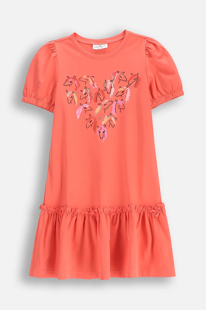 Levně Dívčí šaty Coccodrillo oranžová barva, mini, NOSTALGIC MEADOW GIRL KIDS
