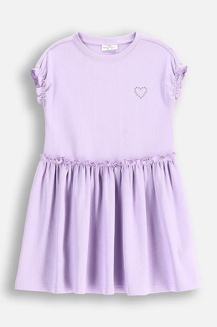 Levně Šaty Coccodrillo fialová barva, midi, REBEL GIRL KIDS